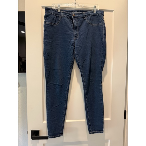 wild fable Denim - Wild Fable Women's Skinny Blue Denim Stretch Jeans, 5-Pocket, Plus Size 16W